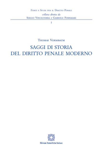 Saggi di storia del diritto penale moderno - Thomas Vormbaum - copertina