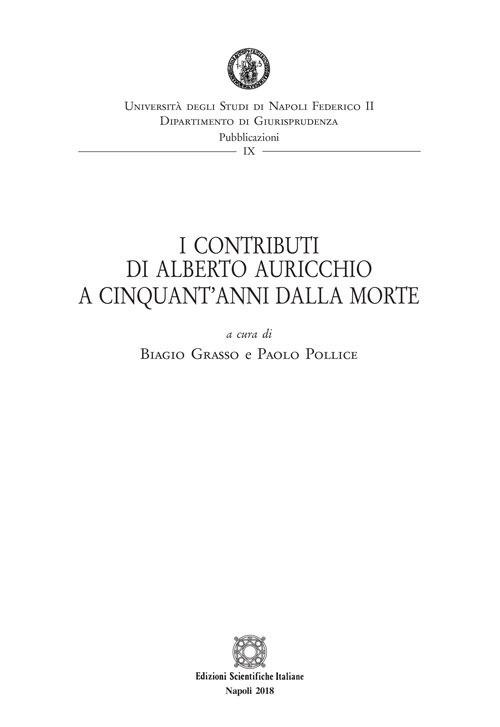 I contributi di Alberto Auricchio a cinquant'anni dalla morte - copertina