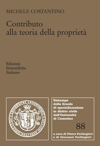 Contributo alla teoria della proprietà - Michele Costantino - copertina