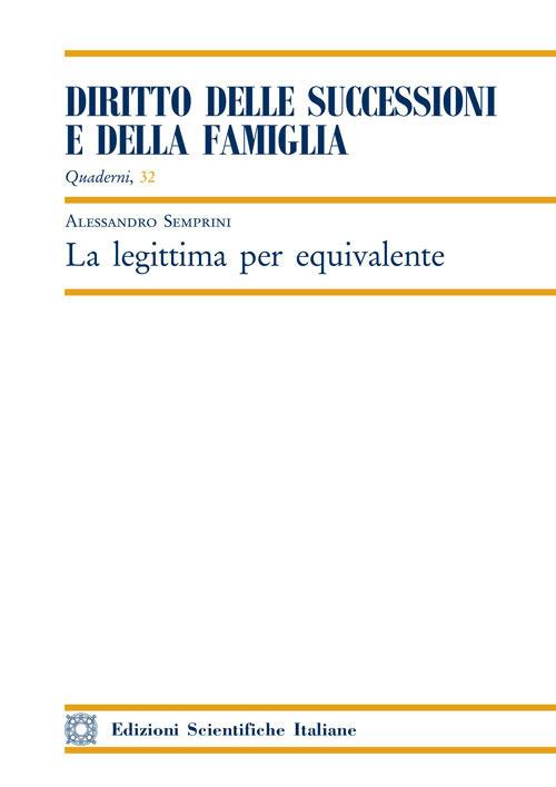 La legittima per equivalente - Alessandro Semprini - copertina