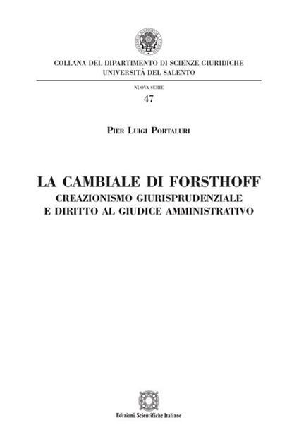 La cambiale di Forsthoff - Pier Luigi Portaluri - copertina