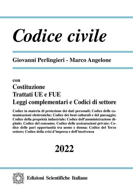 Codice civile - Giovanni Perlingieri,Marco Angelone - copertina