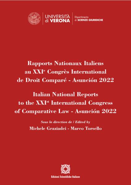 Rapports Nationaux Italiens au XXIe Congrès International de Droit Comparé-Asunción 2022 - copertina