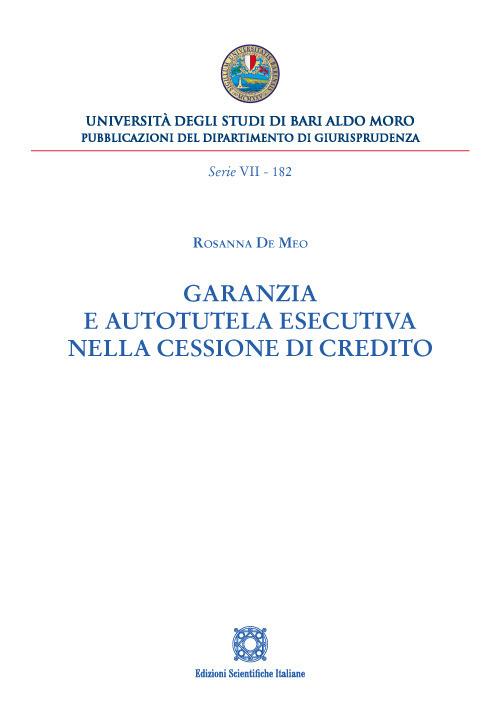 Garanzia e autotutela esecutiva nella cessione di credito - Rosanna De Meo - copertina