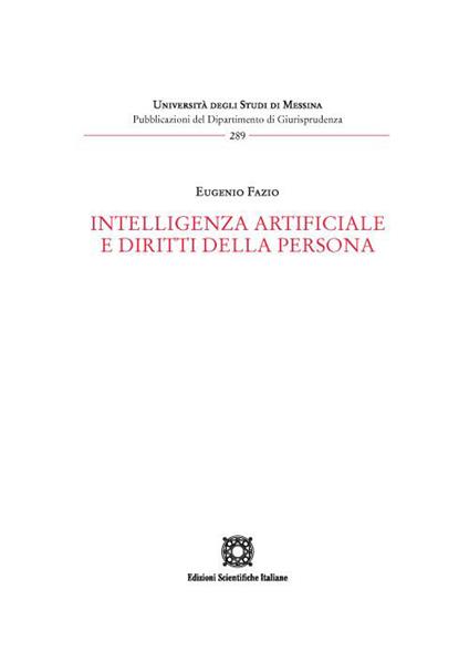 Intelligenza artificiale e diritti della persona - Eugenio Fazio - copertina