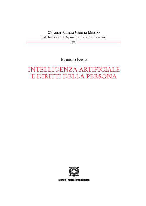 Intelligenza artificiale e diritti della persona - Eugenio Fazio - copertina