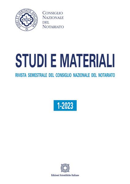 Studi e materiali (2023). Vol. 1 - copertina