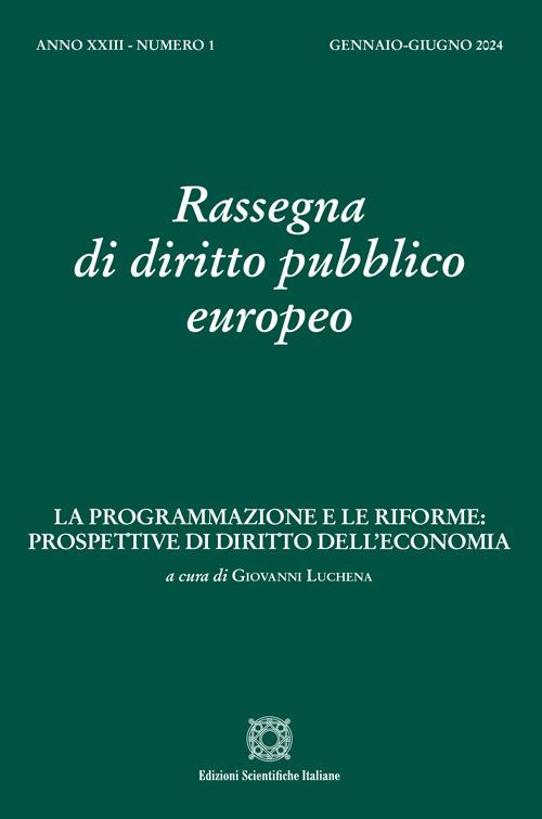 Rassegna di diritto pubblico europeo (2024). Vol. 1 - copertina