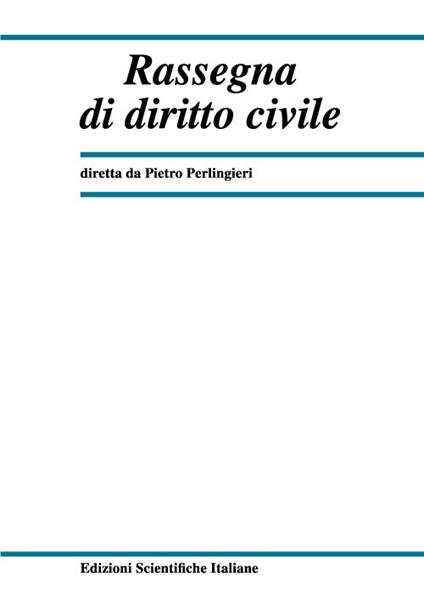 Rassegna di diritto civile (2024). Vol. 1 - copertina