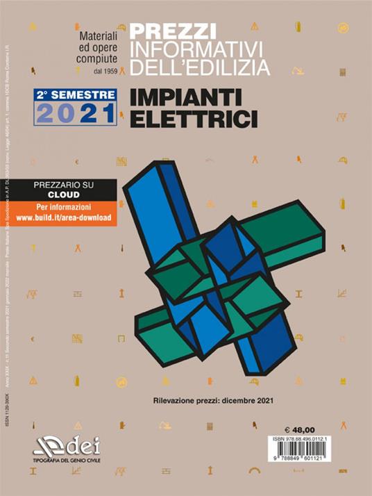 Prezzi informativi dell'edilizia. Impianti elettrici. Dicembre 2021 - copertina