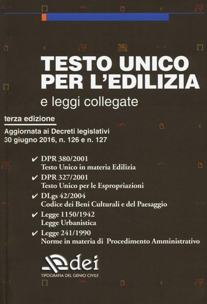 Testo unico per l'edilizia e leggi collegate - copertina