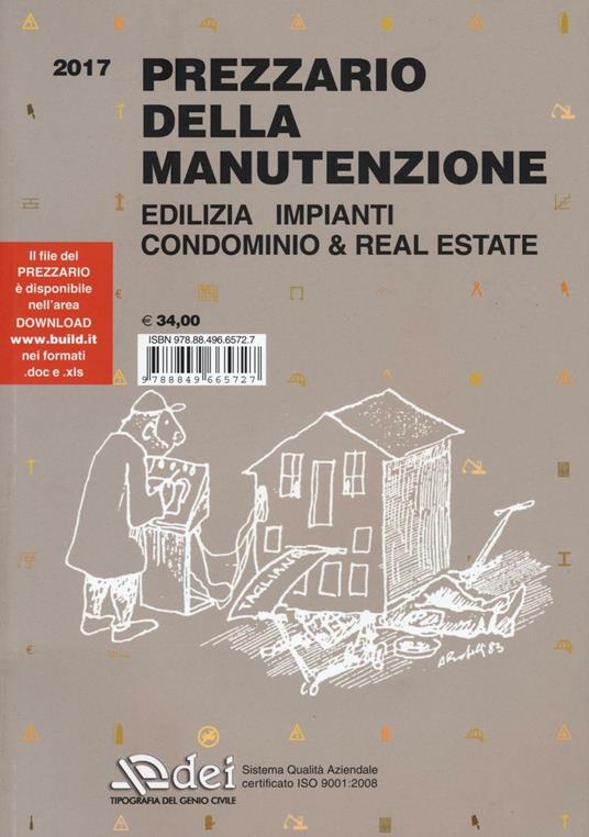 Prezzario della manutenzione 2017 - copertina