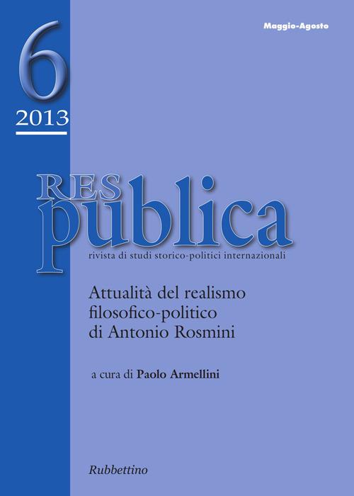 Res pubblica. Rivista di studi storico-politici internazionali (2013). Maggio-Agosto. Vol. 6 - copertina