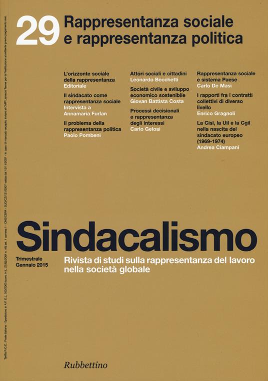 Sindacalismo (2015). Vol. 29 - copertina