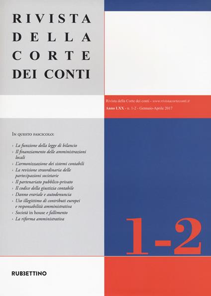 Rivista della Corte dei Conti (2017). Vol. 1-2 - copertina