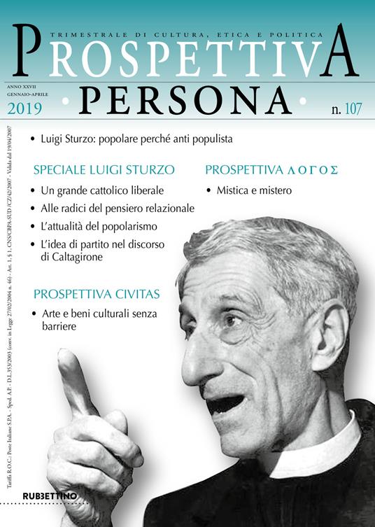 Prospettiva persona. Trimestrale di cultura, etica e politica (2019). Vol. 107 - copertina