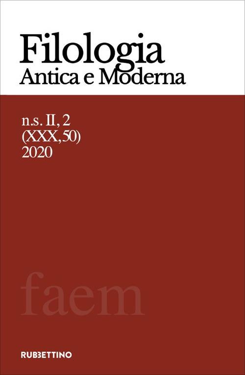 Filologia antica e moderna (2020). Vol. 50 - copertina