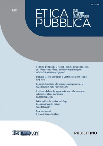 Etica pubblica. Studi su legalità e partecipazione (2021). Vol. 1 - AA.VV. - ebook