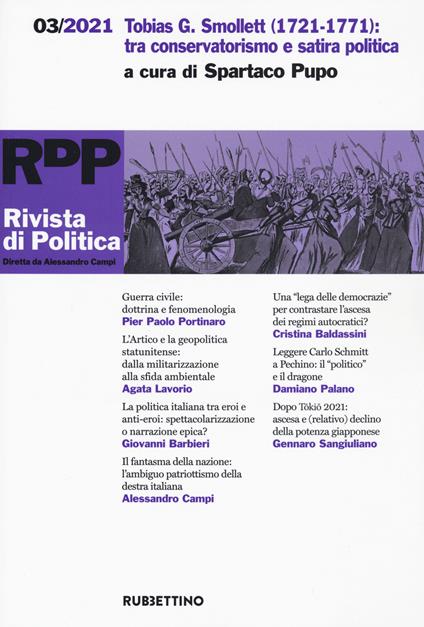 Rivista di politica (2021). Vol. 3: Tobias G. Smollett (1721-1771): tra conservatorismo e satira politica. - copertina