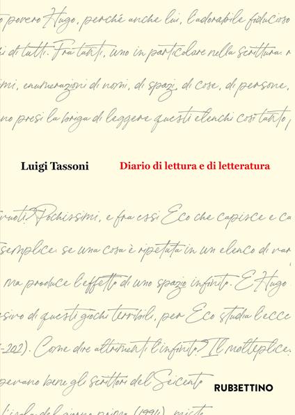 Diario di lettura e di letteratura - Luigi Tassoni - copertina