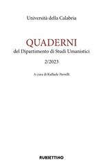 Quaderni del dipartimento di studi umanistici (2023). Vol. 2