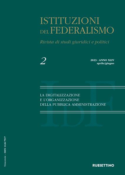 Istituzioni del federalismo. Rivista di studi giuridici e politici (2023). Vol. 2 - copertina