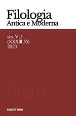 Filologia antica e moderna (2023). Vol. 55: Lirica. Forme e temi, persistenze e discontinuità