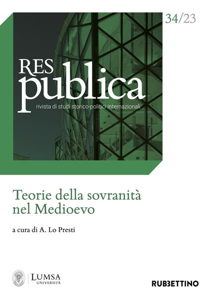 Res publica (2023). Vol. 34: Teorie della sovranità nel Medioevo - copertina