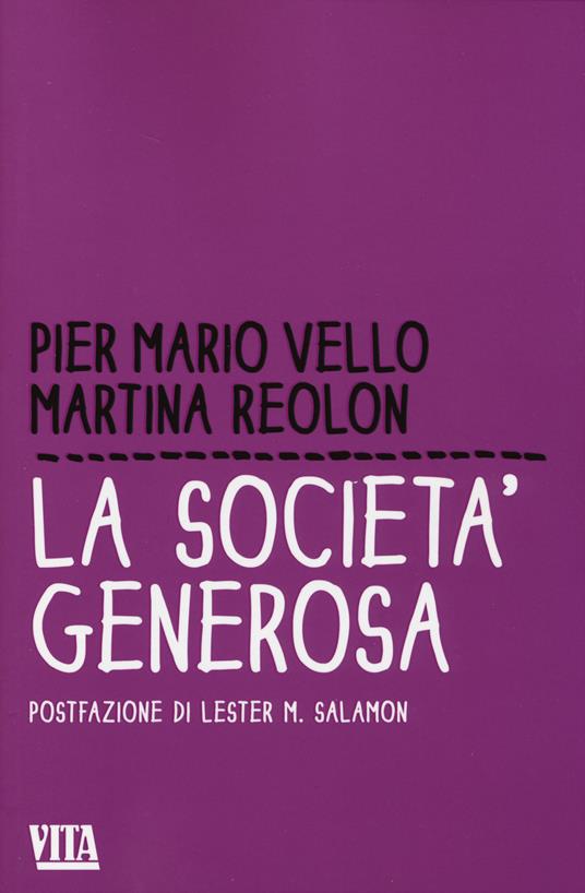 La società generosa - P. Mario Vello,Martina Reolon - copertina