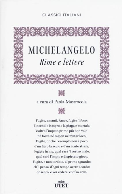 Rime e lettere - Michelangelo Buonarroti - copertina