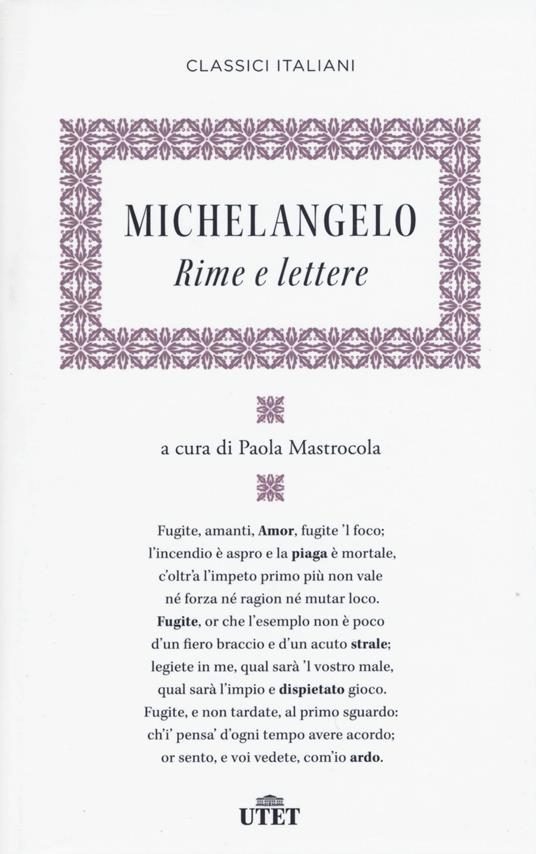 Rime e lettere - Michelangelo Buonarroti - copertina