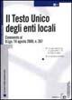 Il testo unico degli enti locali. Commento al D.Lgs. 18 agosto 2000, n. 267