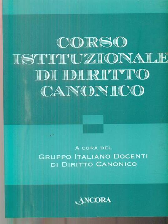 Corso istituzionale di diritto canonico - copertina