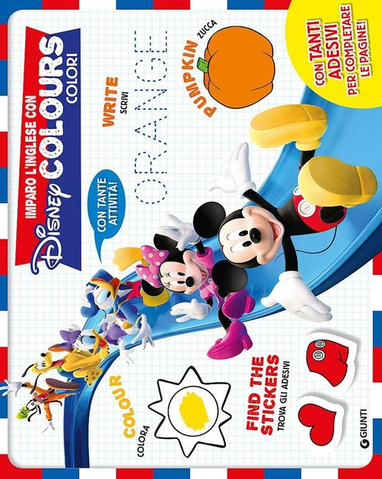 Imparo l'inglese con Disney. Colours-colori. Album creativo. Con adesivi - copertina