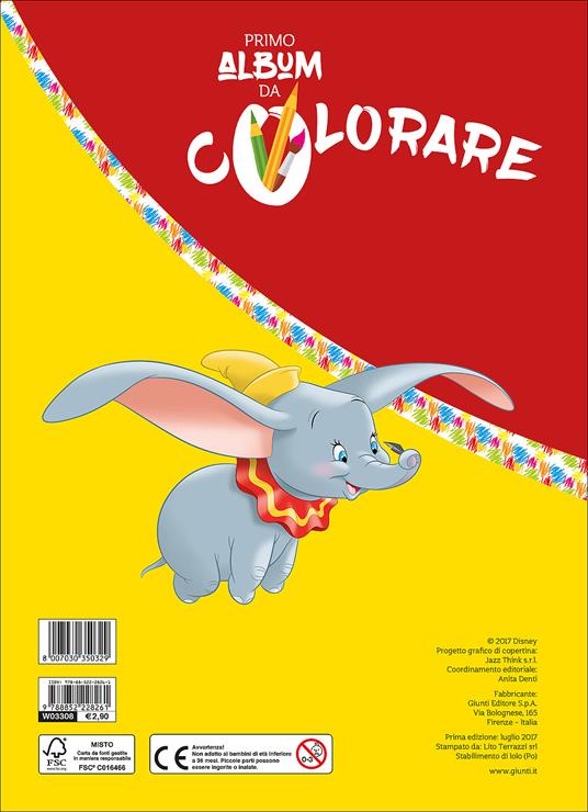 Dumbo. Primo album da colorare - Libro - Disney Libri - Primo