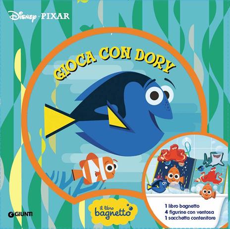 Gioca con Dory. Il libro bagnetto. Ediz. a colori. Con borsetta a rete. Con 4 figurine con ventosa - copertina