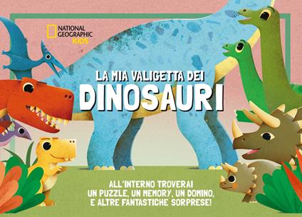 La mia valigetta dei dinosauri. Con un puzzle, un memory, un domino e altre fantastiche sorprese. Ediz. a colori. Con Gioco - Ronny Gazzola - copertina