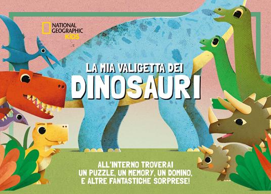 La mia valigetta dei dinosauri. Con un puzzle, un memory, un domino e altre fantastiche sorprese. Ediz. a colori. Con Gioco - Ronny Gazzola - copertina