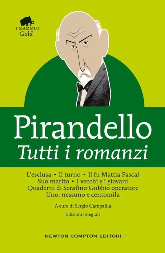 Tutti i romanzi: L'esclusa-Il turno-Il fu Mattia Pascal-Suo marito-I vecchi e i giovani-Quaderni di Serafino Gubbio operatore-Uno, nessuno e centomila. Ediz. integrale - Luigi Pirandello - copertina