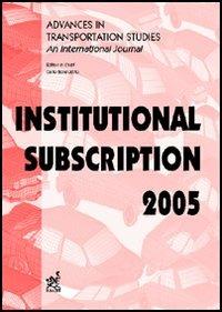 Advances in transportation studies. An international journal. Institutional subscription 2005 - copertina