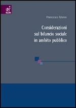 Considerazioni sul bilancio sociale in ambito pubblico