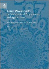 Recent developments on mathematical programming and appliocations. Workshop held in Pisa, on 5th june 2009 - copertina