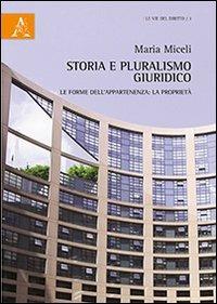 Storia e pluralismo giuridico. Le forme dell'appartenenza. La proprietà - Maria Miceli - copertina