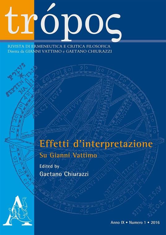 Rivista di ermeneutica e critica filosofica (2016). Vol. 1: Su Gianni Vattimo. - copertina