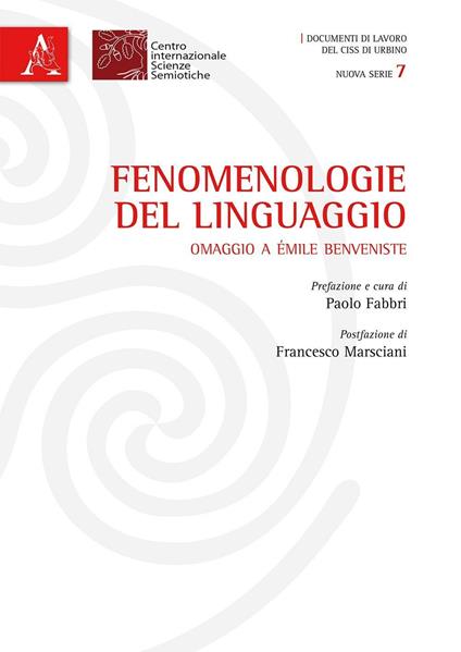 Fenomenologie del linguaggio. Omaggio a Émile Benveniste - copertina