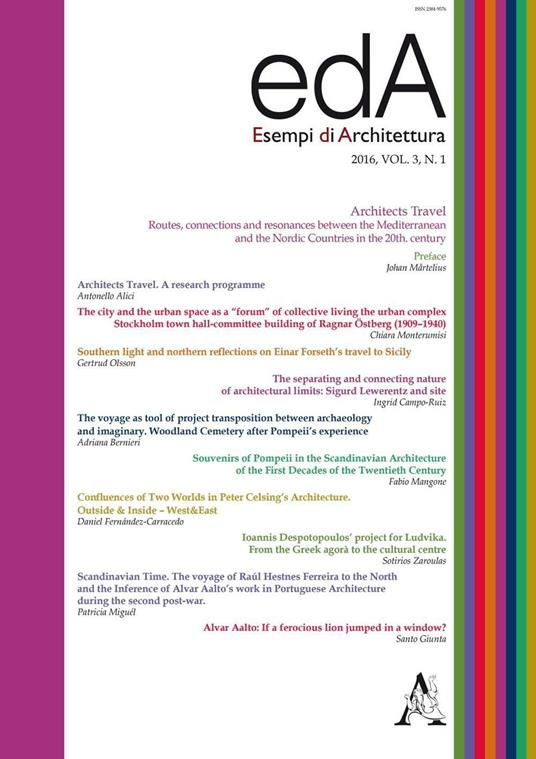 EDA. Esempi di architettura 2016. International journal of architecture and enginering. Vol. 3: Italian rationalism and over, The. - copertina