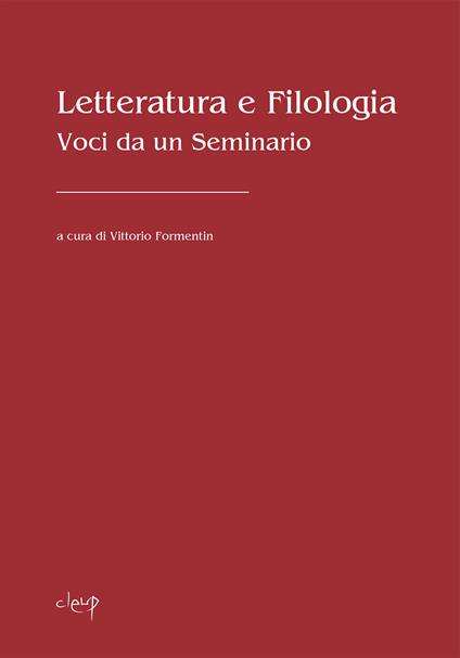 Letteratura e filologia. Voci da un seminario - copertina