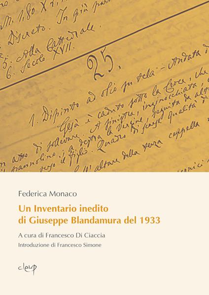 Un Inventario inedito di Giuseppe Blandamura del 1933 - Federica Monaco - copertina