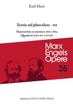 Opere. Vol. 35\3: Teorie sul plusvalore. Manoscritto economico 1861-63 (Quaderni XIII-XV e XVIII).