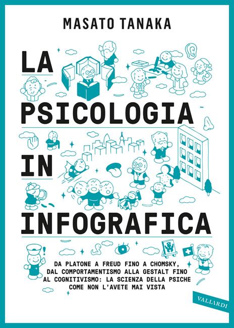 La psicologia in infografica. Da Platone a Freud fino a Chomsky, dal comportamentismo alla Gestalt fino al cognitivismo: la scienza della psiche come non l'avete mai vista. Ediz. illustrata - Masato Tanaka - copertina